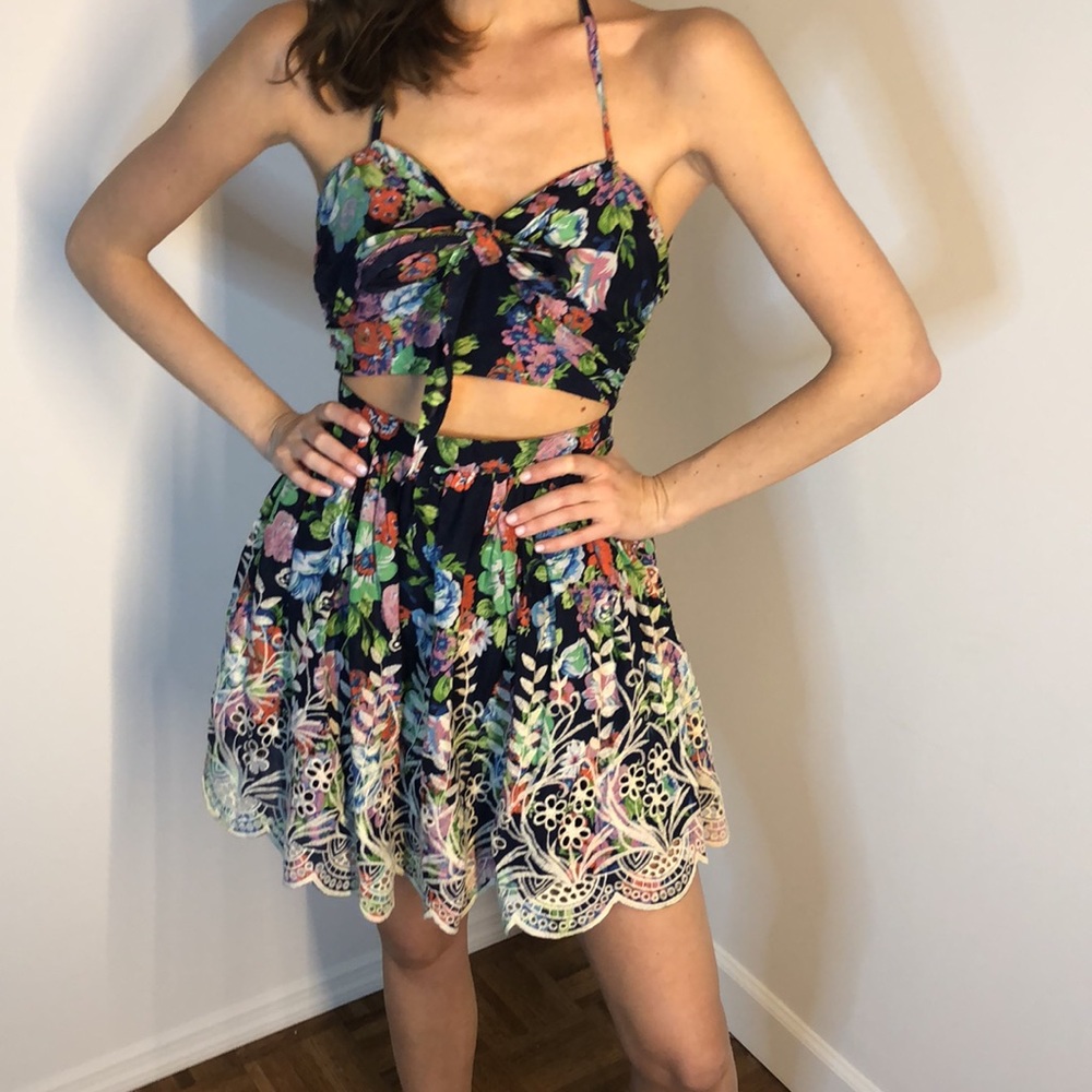 Summer Embroidered Cut Out Dress